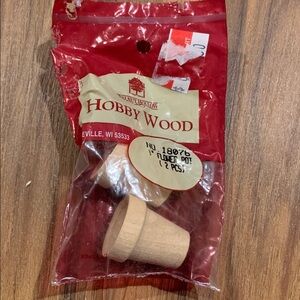 Vintage Wooden 1” crafting flower pots of wood miniatures for dollhouse, etc